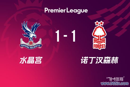 英超-水晶宫1-1诺丁汉丛林 萨尔破门奥多伊扳平