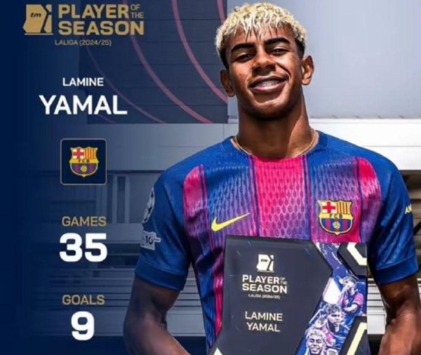 明日凌晨开奖！网传金球奖最终效果：亚马尔排第1 登贝莱屈居第2