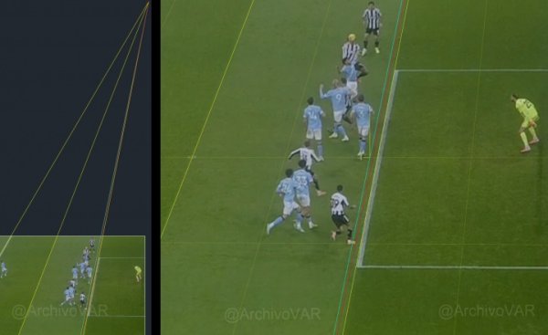 紧要误判？机构对纽卡第二球重新划线，吉马良斯剖析处于越位位置