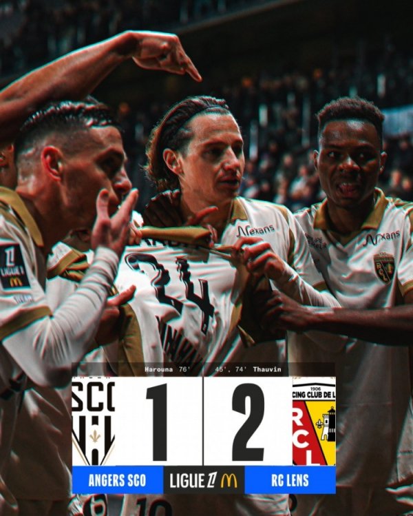 法甲-托万双响！朗斯2-1昂热，自2004年以来初度登顶法甲积分榜